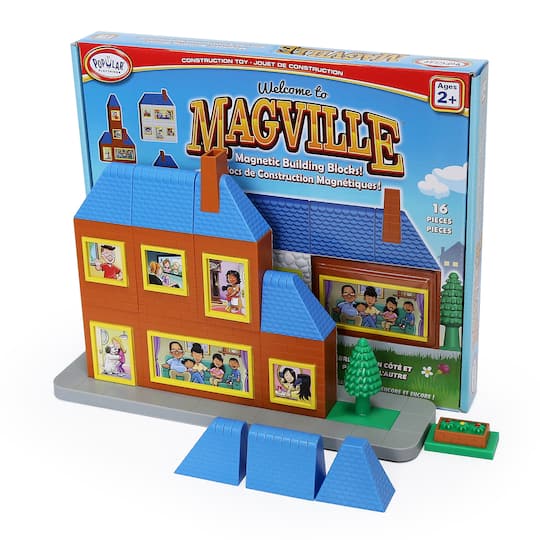 Popular Playthings&#xAE; Magville&#xAE; House&#x2122; Magnetic Building Blocks Play Set
